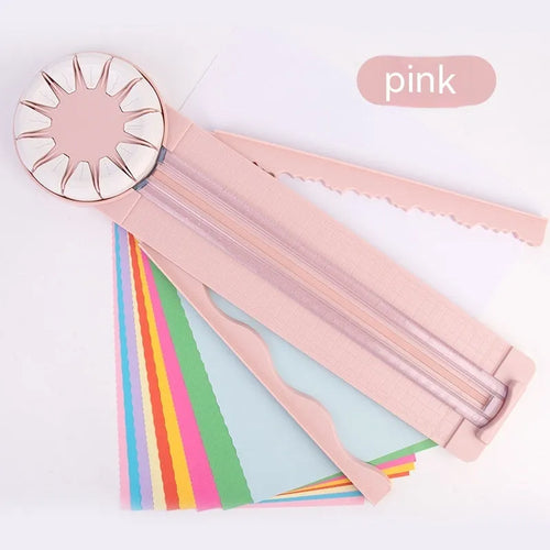 Pink 12-in-1 paper cutting machine for A4 paper decorative edges