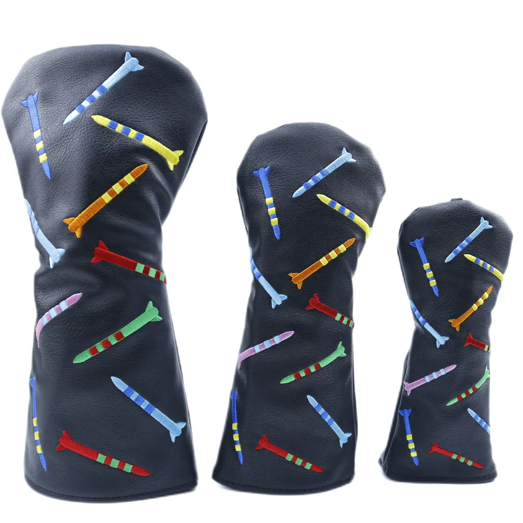 Golf wooden pole sets in black and white colours with three size options for training and fitness