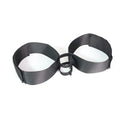 Black knitted belt adult toy strap with appliance attachment hardware