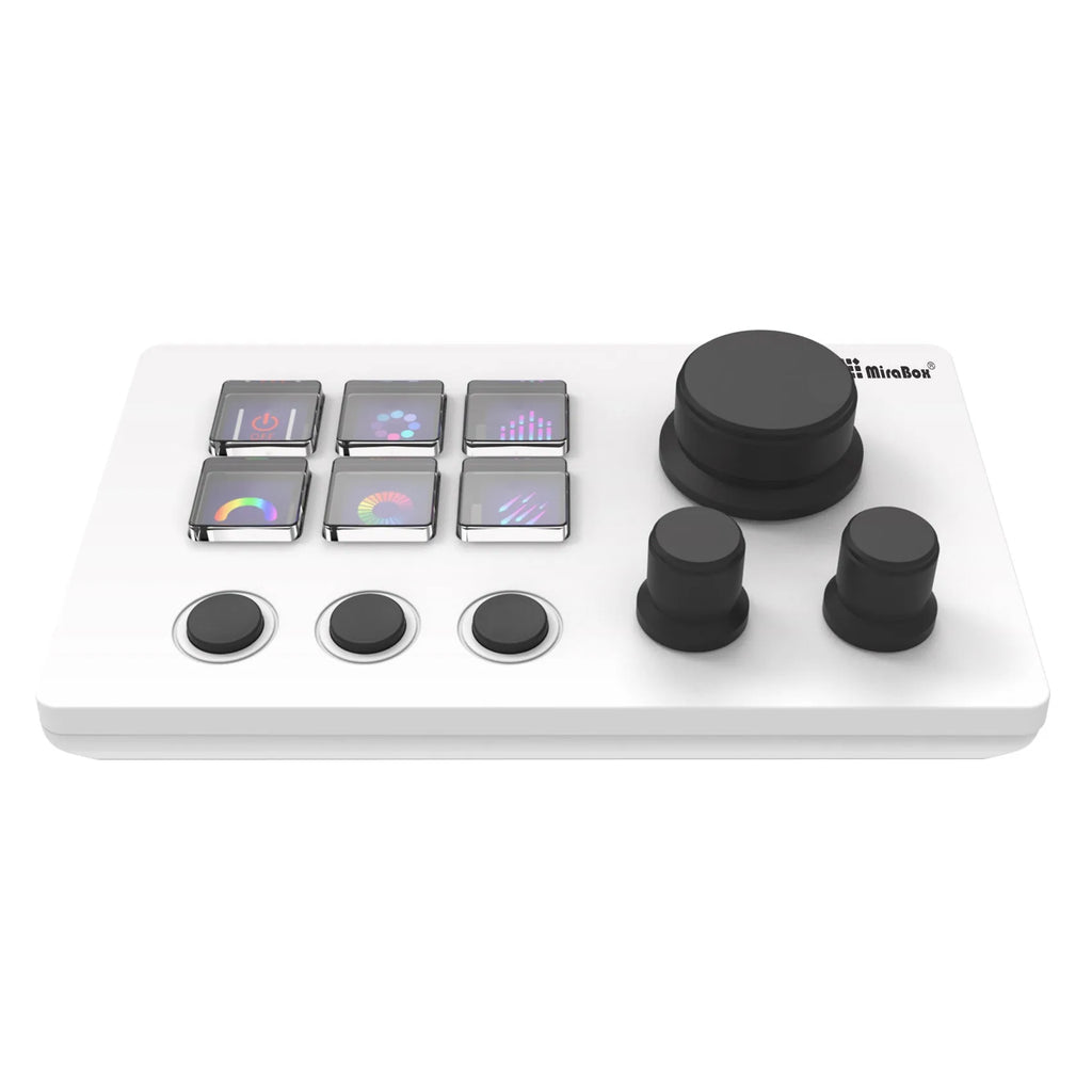 Black silicone numeric keypad with 2m cable and mounting bracket on desk