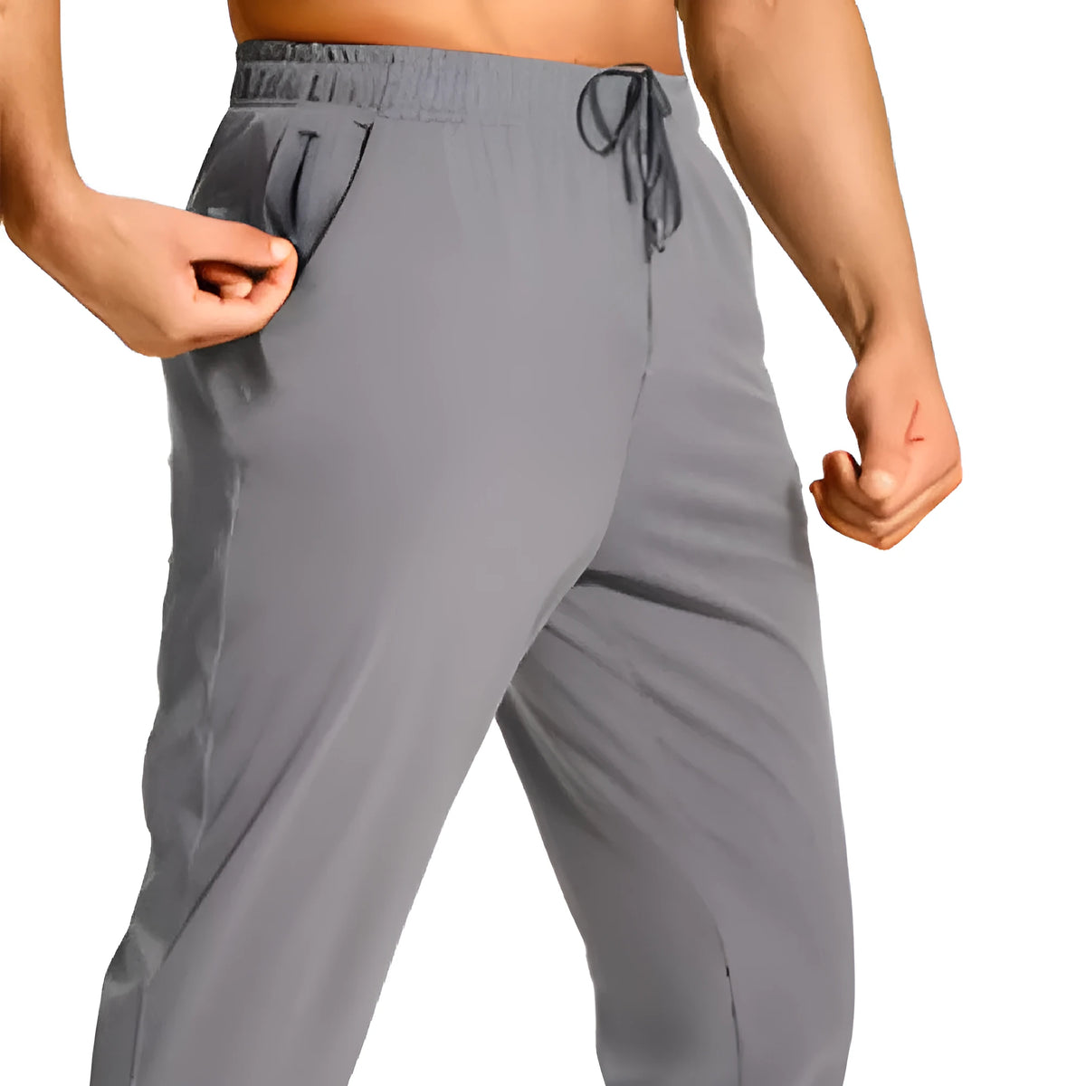 Men's loose casual polyester work trousers in solid colour available in sizes XS to 4XL for leisure wear
