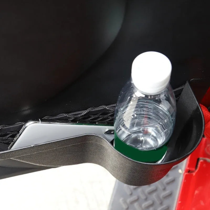 Black aluminium car interior net pocket storage box pair for vehicle organisation
