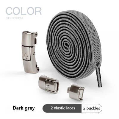 8mm widened flat elastic no tie shoelaces with press lock mechanism in black cotton weave