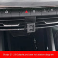 Black snap-on car phone bracket for Škoda vehicles with air vent mounting