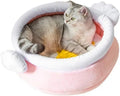 Honey pot magic shape cat bed with removable pad in pink or yellow colour