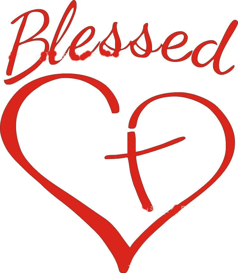 Faith Hope Love inspirational words inside a heart-shaped decorative sticker on a white background.