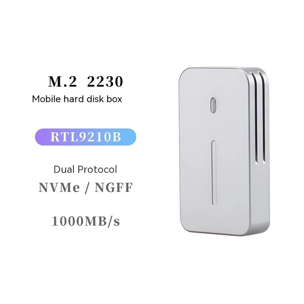 Aluminium dual protocol 10Gbps external SSD enclosure for M.2 solid state drives