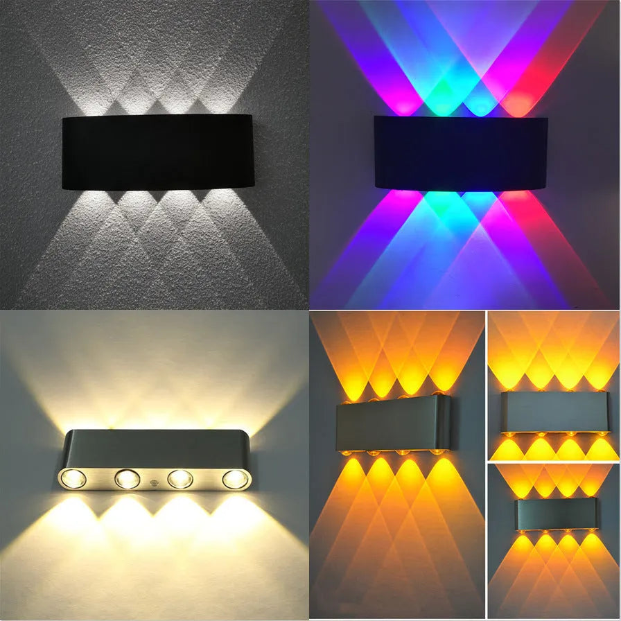 LED modern corridor lamp with aluminium shade in silver or black, 180mm length for home lighting