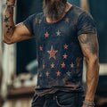 Creative pattern short sleeve T-shirt in loose fit with art retro style design