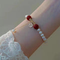 Chinese style bamboo leaf glass bracelet for women with manual processing