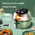 8-litre air fryer oven appliance with visible cooking window and mechanical button controls