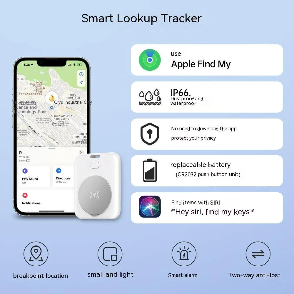 White ABS plastic pet tracking device for Apple iOS with portable design