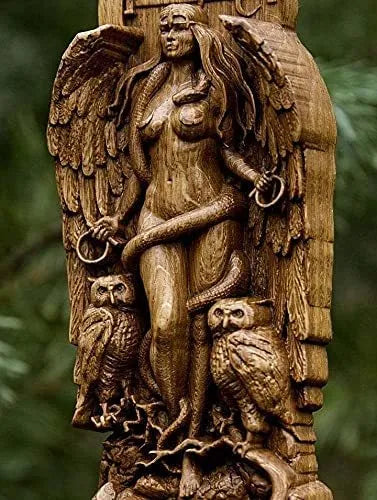 Resin Greek Goddess statue for pagan altar or garden decoration in three colour options