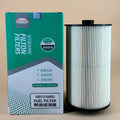 IVECO 5801516883 5801439821 fuel filter with a white housing and visible folding filter element inside.