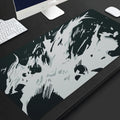 Full black extra long rubber mouse pad in sizes from 300 x 600 mm to 500 x 1200 mm for gaming and office desks