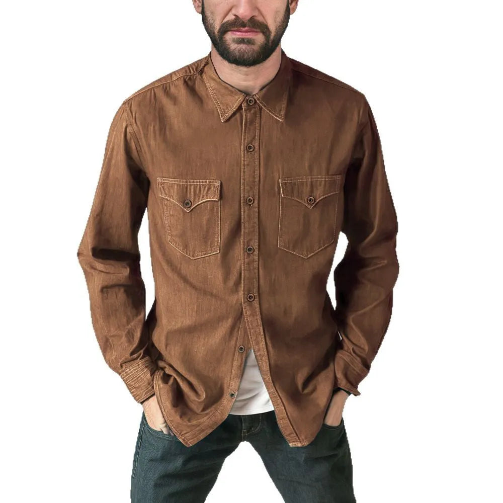 Cotton denim cardigan coat in regular fit available in multiple colours and sizes.