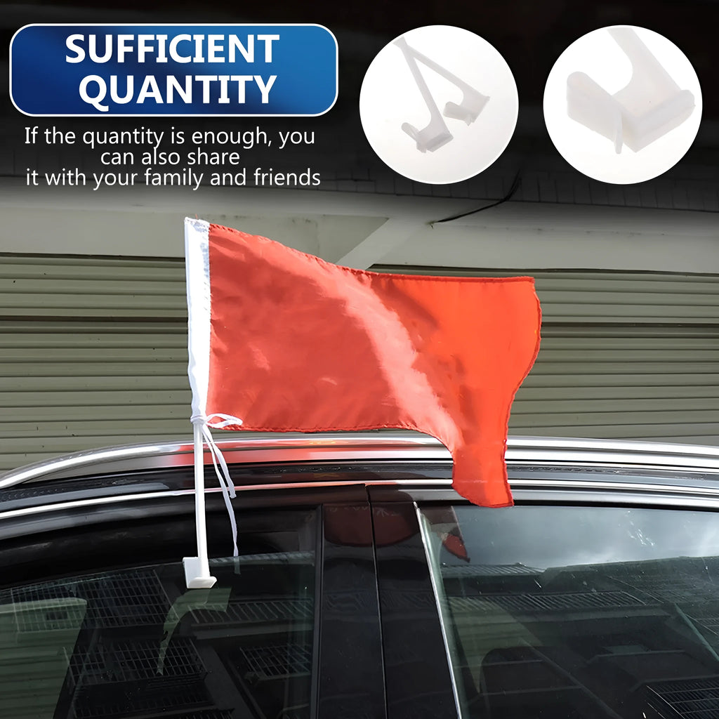 10 white PP plastic car window flag pole holder clips