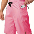 Men's solid colour quick-drying beach shorts in straight leg design available in multiple colours