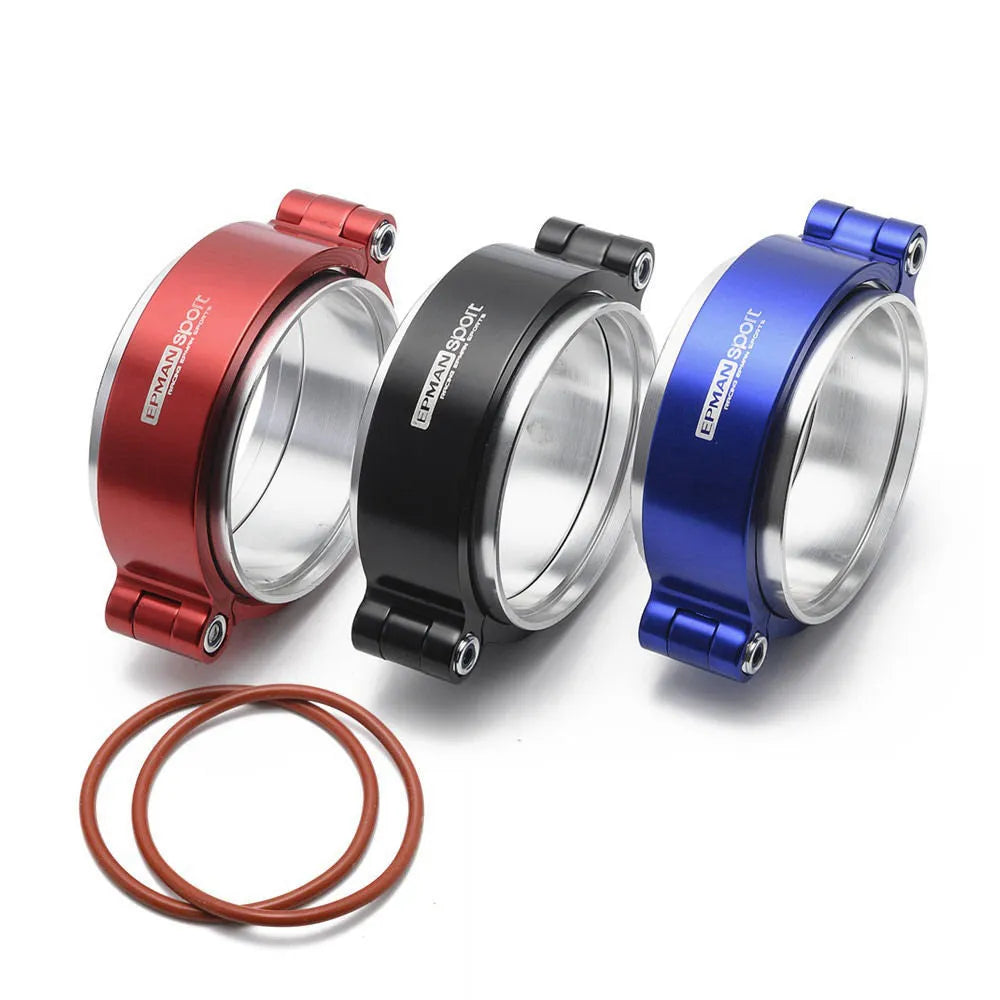 Aluminium car modification fixed movement clamp in black blue or red colours for exhaust systems