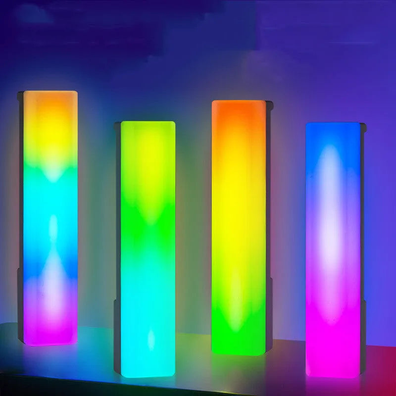 3D RGB LED ambiance lamp with music rhythm lighting on tabletop
