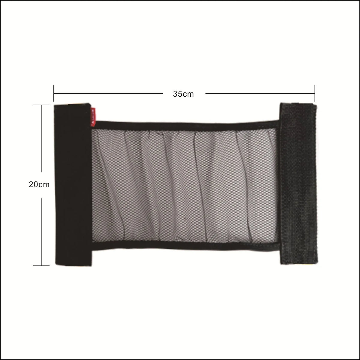 Elastic polyester mesh car boot storage organiser net shown in a vehicle trunk.