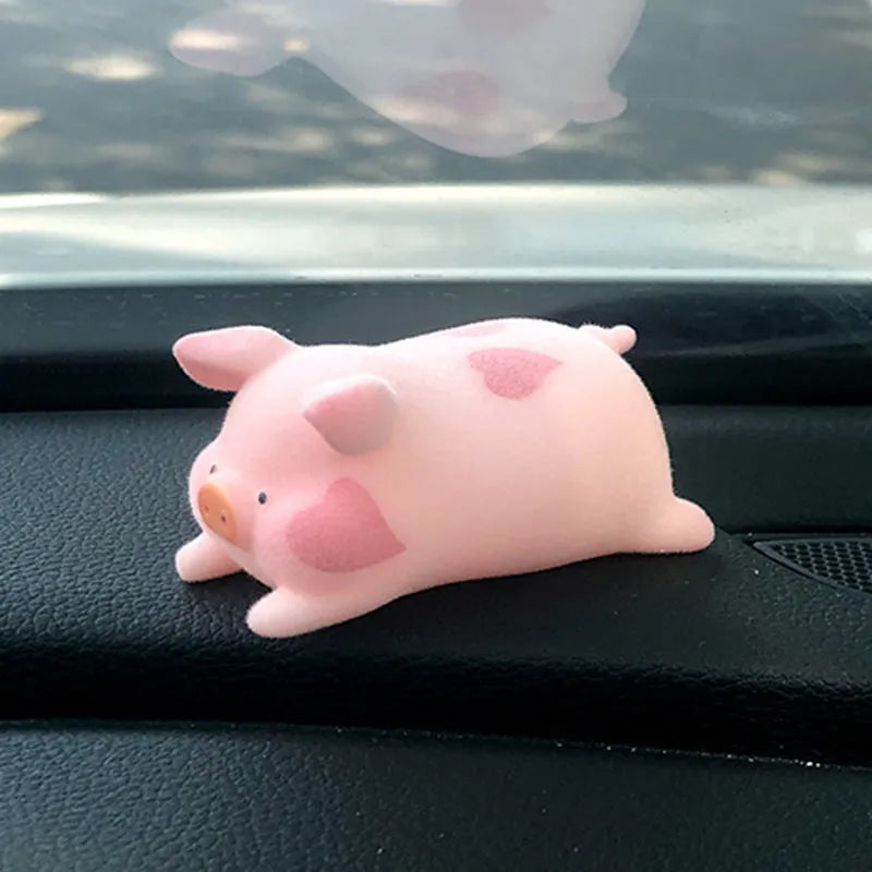 Colourful resin cartoon pig figurine car dashboard decoration ornament
