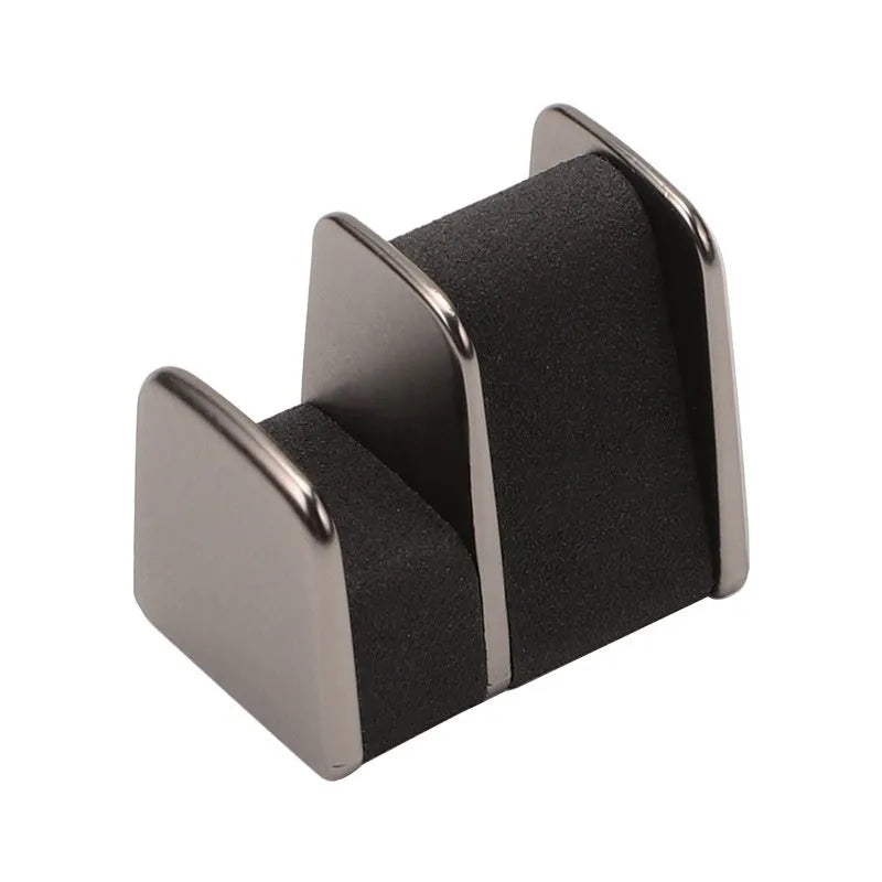 Car dashboard sunglasses clip nose pad holder in zinc alloy leather construction