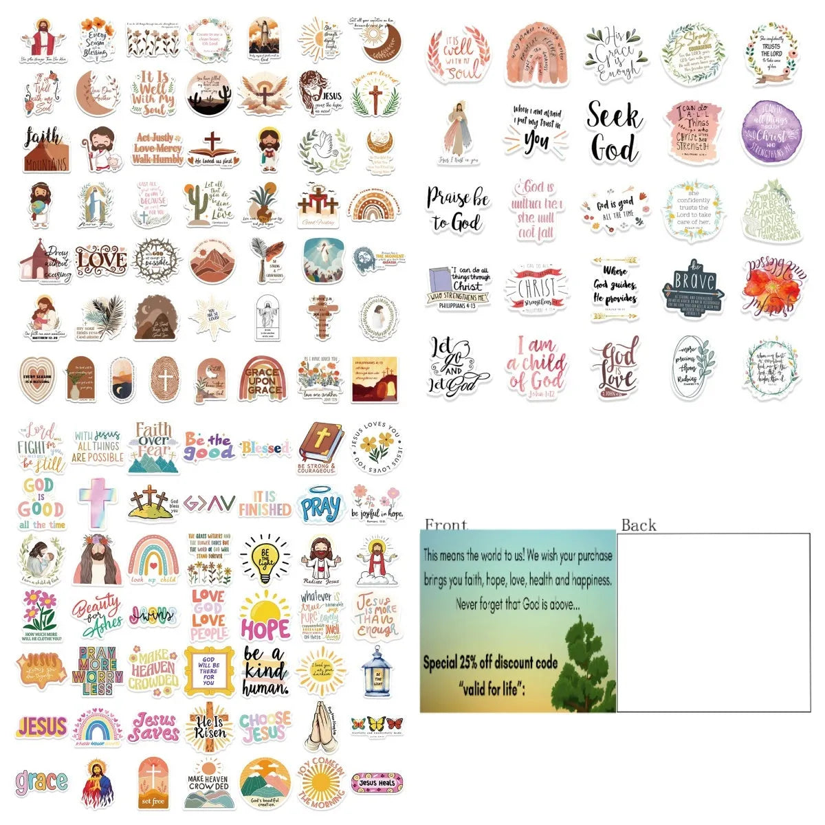 Assortment of 50 graffiti stickers with random pattern designs for personalisation decoration
