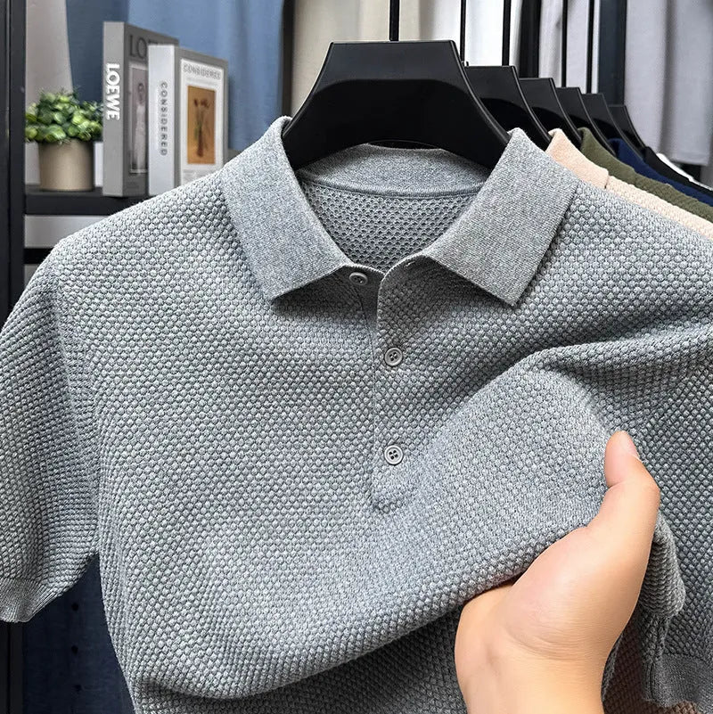 Loose fit short sleeve cotton pullover sweater in multiple colour options