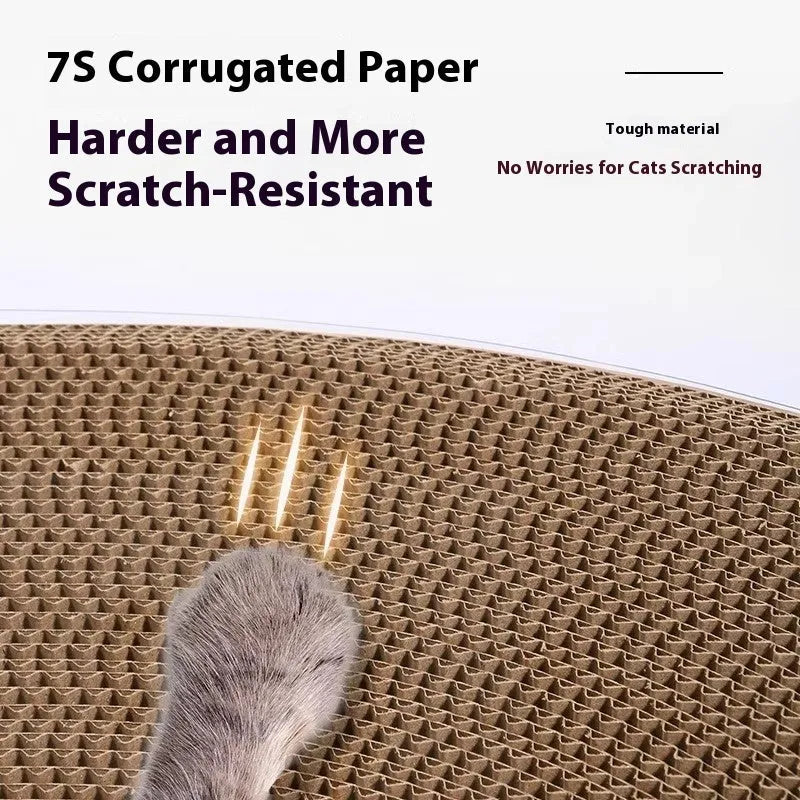 Transparent white diamond pattern cat scratch board and nest tunnel toy measuring 58x45x23cm