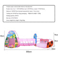 Three-in-one children's play tent centre with ball pool and tunnel in marine cartoon theme