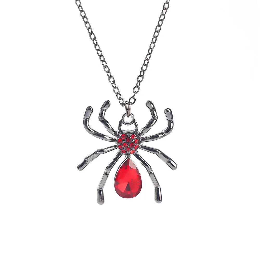 A Halloween necklace with a dark gothic-style zinc alloy pendant on an alloy chain.