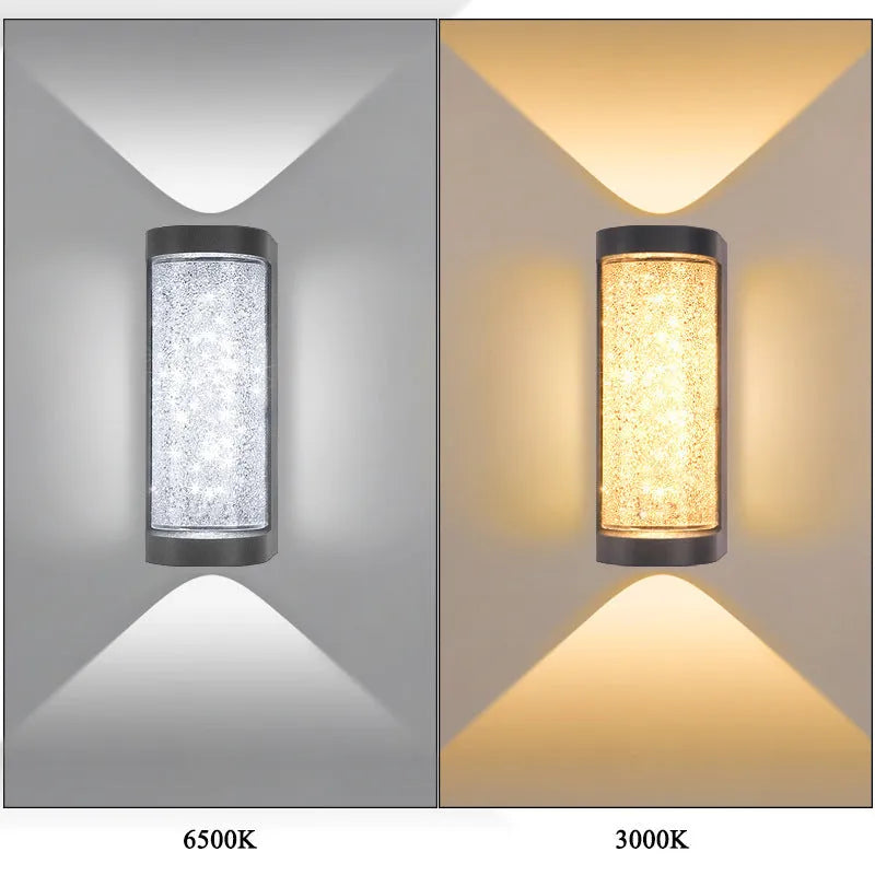 Indoor crystal wall lamp 220V in round or square style with 3000K warm or 6500K white light