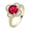 Copper zircon ring with electroplated finish in fruit shape design
