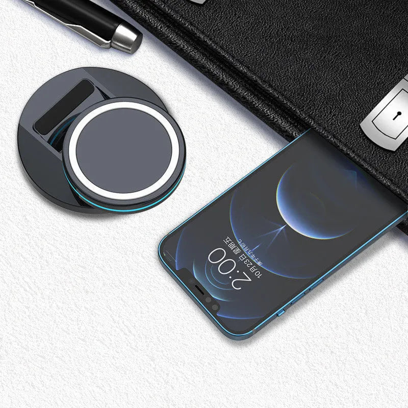 Magsafe compatible 3-in-1 folding wireless charging stand for iPhone 12 with magnetic attachment
