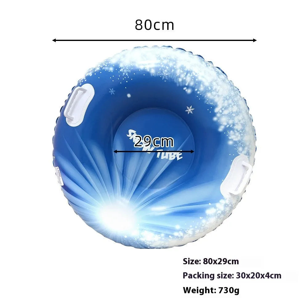 PVC winter ski ring toy in a choice of three printed colour designs for outdoor snow play.