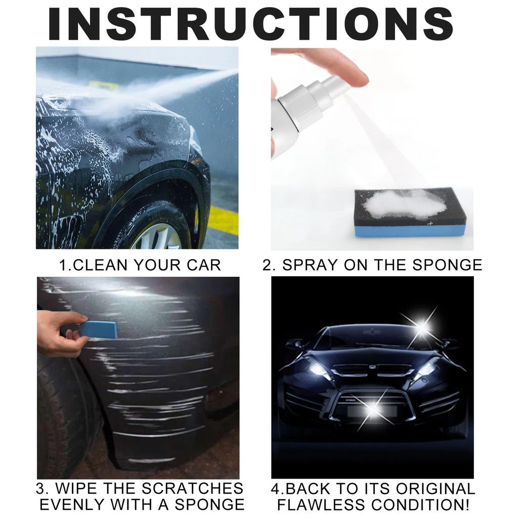 Can of car scratch repair spray for paint surface scratch removal and sealing glaze coating.