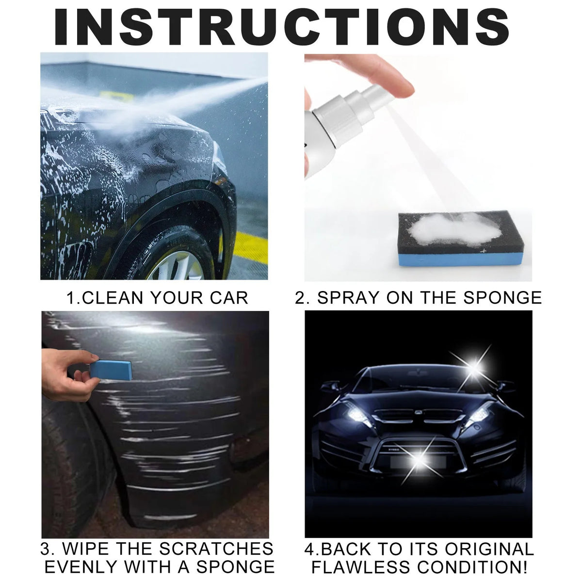 Can of car scratch repair spray for paint surface scratch removal and sealing glaze coating.