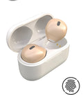 Invisible mini Bluetooth earpiece with 9mm discreet design in skin tone, white, and pink colour options