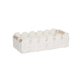Woven paper storage basket in modern style for organising remote controls stationery cosmetics jewellery on desktop