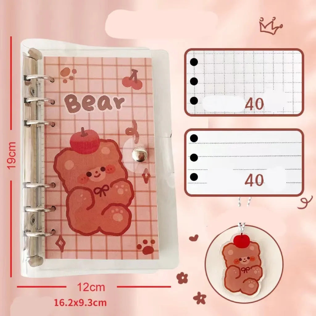 A6 loose leaf notebook with girl heart design, 80 sheets of 70g paper, 6-hole pass type construction