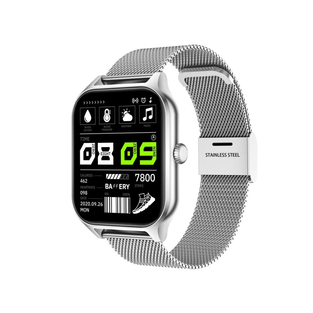 Multi-sport smart watch with custom dial, 12mm alloy case, in rose gold, black, silver or gold, supplied in a gift box
