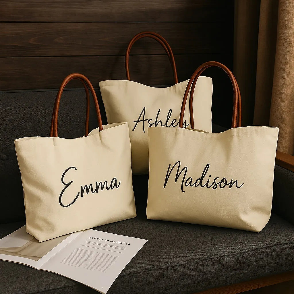 Beige white canvas tote bag made of cotton and jute with reinforced fabric handles
