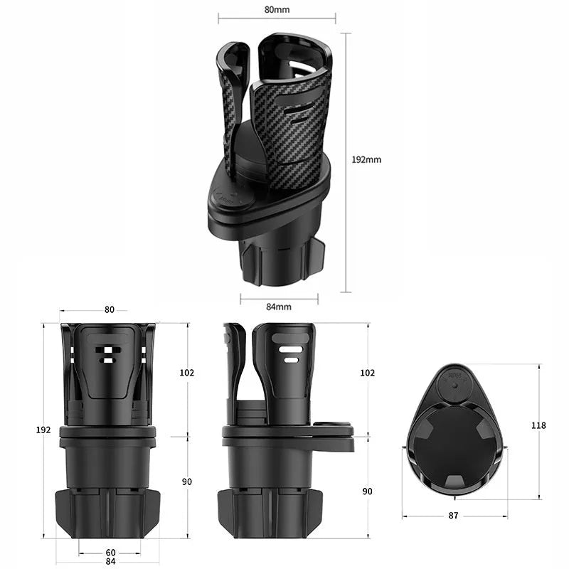 Car cup holder modification insert with carbon fibre finish for vehicle centre console drink storage