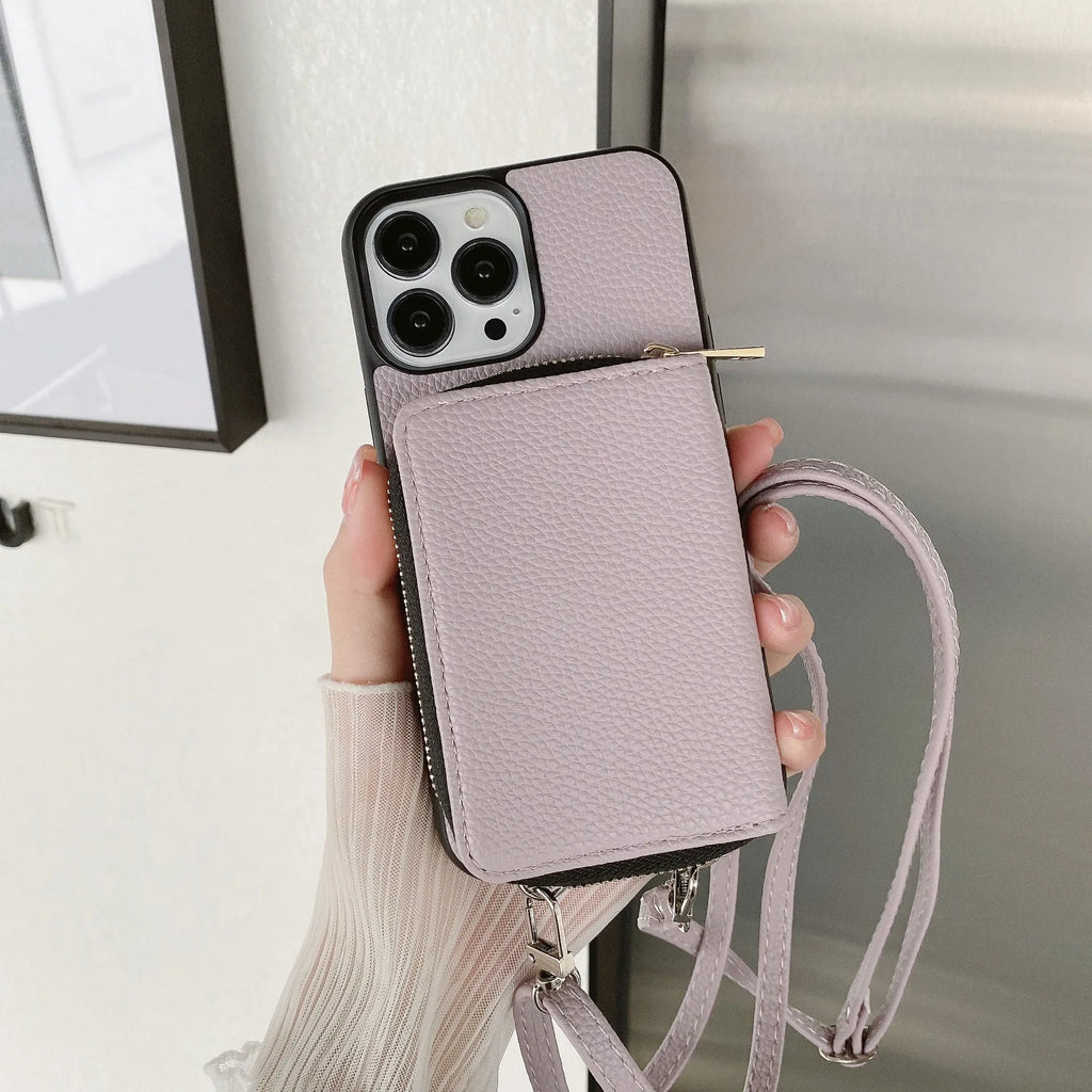 Litchi textured pattern hard shell phone case for iPhone, shown in multiple colours including black, blue, and green.