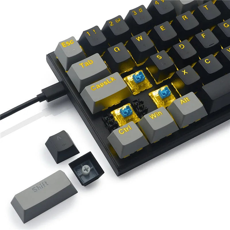 Z11 mechanical keyboard aluminium keycaps with backlighting options in black/grey colour combinations