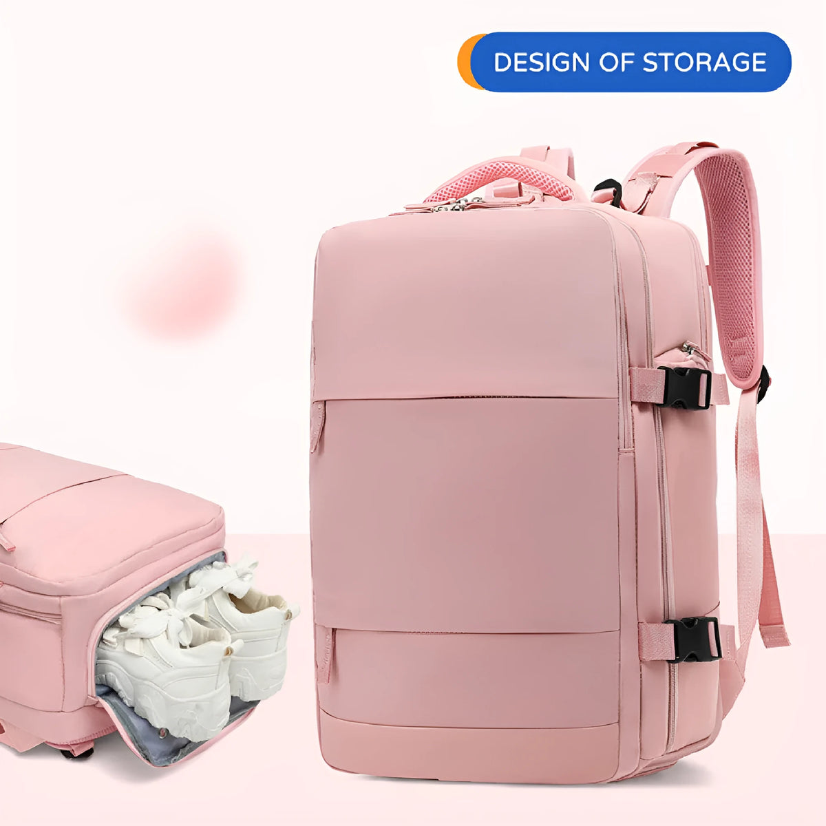 Waterproof nylon mummy backpack in multiple colours showing large capacity travel bag design