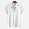 Men's loose fit short sleeve casual shirt in various colours showing summer wear option