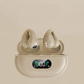 Bone conduction Bluetooth headset clip in black, white or khaki with ear clip design