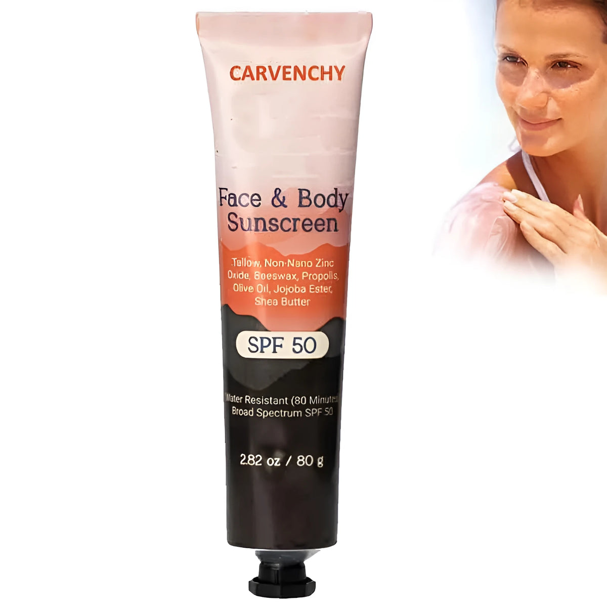 96g CAR and catalpa mineral sunscreen bottle for face and body protection and makeup primer.